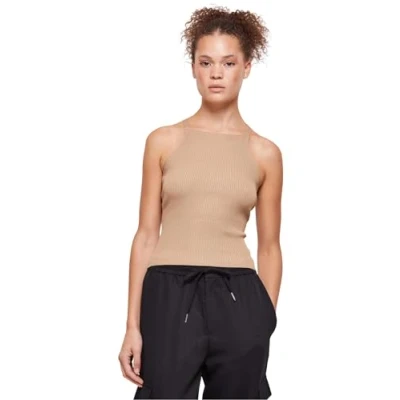 Afbeelding van Urban Classics Damen Crossed BACK Top, Dames, Maat: Medium, Unionbeige