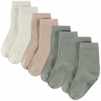Afbeelding van Comfortabel &amp; Zijdezacht Bamboo Basics Sidney Bamboe Baby Sokken (Multipack 4 stuks) Wit, Beige Groen 12 18 Maanden