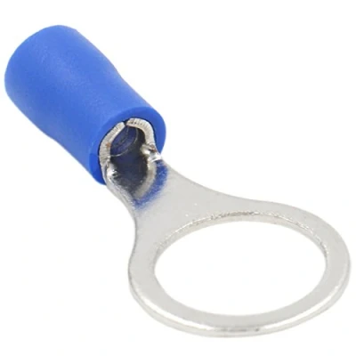 Afbeelding van Heschen Ring Terminal krimpconnectoren Vinyl geïsoleerde draad elektrische connector RV2 10S Stud Size 3/8&quot; voor 1.5 2.5mm2 (16 14 AWG) Blauw 100Pack
