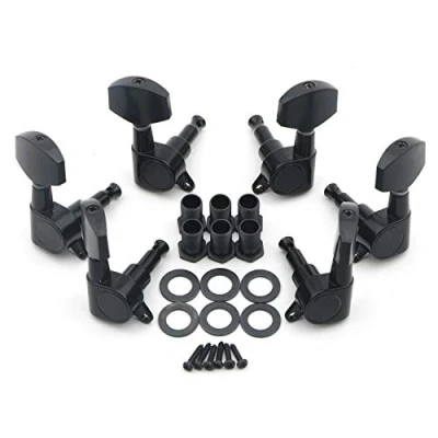 Afbeelding van Unxuey 3R3L Elektrische Gitaar Tuning Pegs String Keys Tuners Machine Heads Knop Vergrendeling Voor Strat Tele Akoestische Zwart