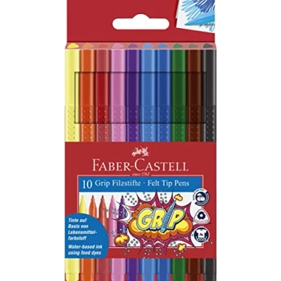 Afbeelding van Faber Castell 155310 viltstiften GRIP Colour Marker, lijnbreedte 3,0 mm, etui van 10 stuks