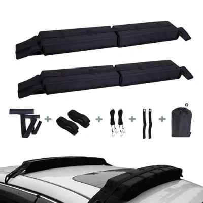 Afbeelding van 𝗨𝗻𝗶𝘃𝗲𝗿𝘀𝗲𝗹𝗲 𝗔𝘂𝘁𝗼 𝗜𝗺𝗽𝗲𝗿𝗶𝗮𝗮𝗹, Universele Auto Imperiaal voor op Reis, Zachte Opvouwbare Bagagekussens, Draagbare Draagstang.