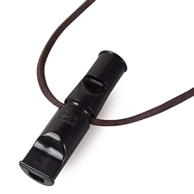 Afbeelding van ACME Dubbele pijp No. 641 zwart met GRATIS lederen pijpband (60 mm, nr. 641, zwart)