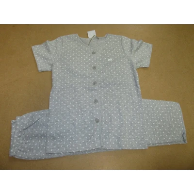 Afbeelding van Petit Bateau Pyjama meisje Grijst met bloempje 6 jaar 114