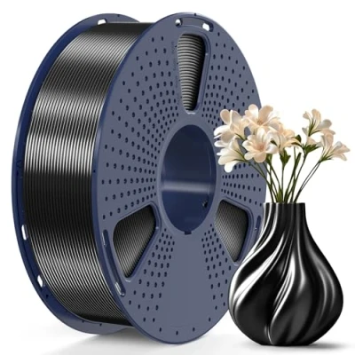 Afbeelding van SUNLU Silk PLA Plus 3D Printer Filament, PLA+ filament 1.75 mm met gladde en zijdeglanzende afwerking, goede weergave (1000g Zwart)
