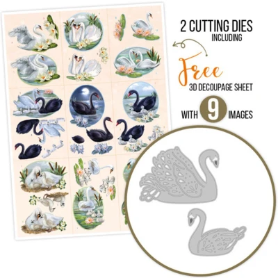 Afbeelding van Amy Design Actie set Swans + knipvel