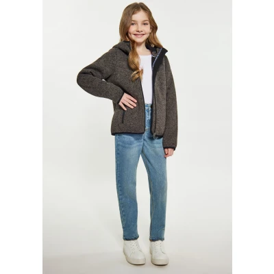 Afbeelding van Meisjes gebreide fleece blouson Schmuddelwedda 98 / Grijs Melange 100% Gerecycled Polyester