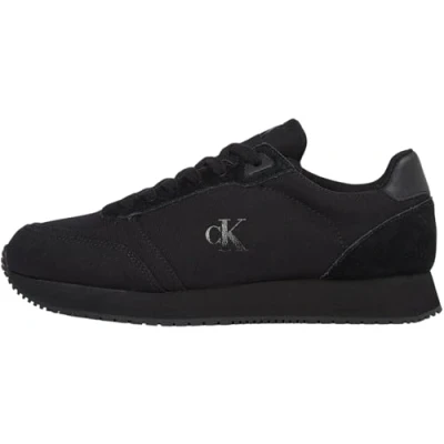 Afbeelding van Calvin Klein Jeans Runner Laceup Sneakers laag, Heren, Maat: 41, Triple black Leer en textiel
