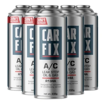 Afbeelding van CARFIX vervangend koelmiddel r134a voor auto airco&#039;s 5 blikken 3in1 vervanging r134a, 235 g