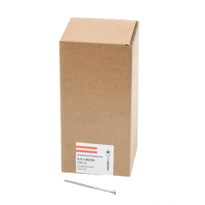 Afbeelding van Spaanplaatschroef verzinkt platverzonken kop TX25 deeldraad 4.5X80/50 (per 200 stuks)