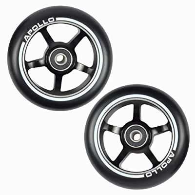 Afbeelding van Stunt Scooter Wielenset Zwart ALU Kern 100 mm van Apollo