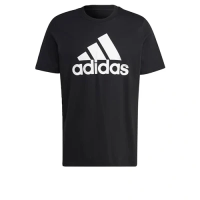 Afbeelding van adidas Mannen Essentials Single Jersey Big Logo T shirt met korte mouwen, M lang, 2 inch zwart/wit