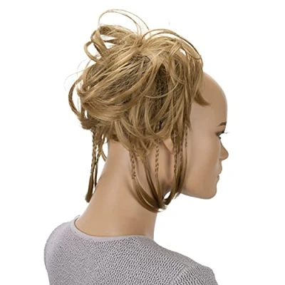 Afbeelding van CAISHA XXL Haarstukje Haarwokkel Bruids Kapsel Opgestoken Volumineus Golvend Knoet Honingblond G12D