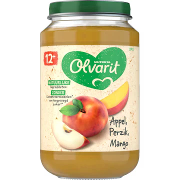 Afbeelding van Olvarit 12m+ Appel Perzik Multi verpakking 6x200GR