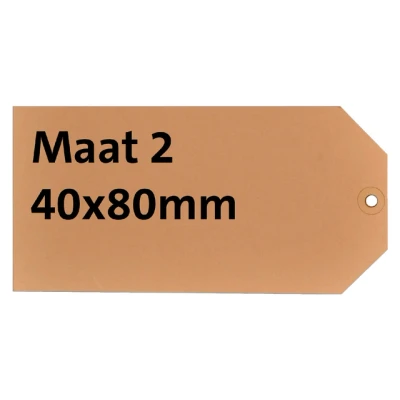 Afbeelding van Label karton nr2 200gr 40x80mm chamois 1000stuks