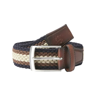 Afbeelding van Jan Vanderstorm Riem &#039;Sokse&#039; navy / bruin lichtbruin