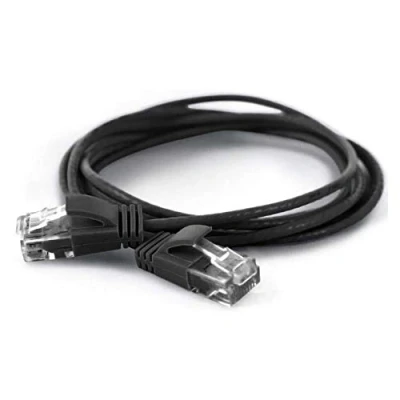 Afbeelding van wantecWire Extra dunne patchkabel CAT.6 UTP, lengte 0,2 m, zwart