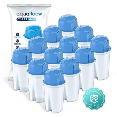 Afbeelding van Aquafloow Class Magnesium Waterfilterpatronen voor Waterkan, Filterpatroon, Filters Reinigen Het Water En Verrijken Met Vervanging Brita Classic, Dafi Family 12 Stuks
