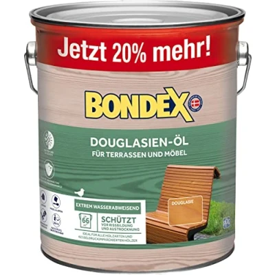 Afbeelding van Bondex Douglasien olie 3 l voor 66 m², extreem waterafstotend, beschermt tegen scheuren en uitdroging, ademend, mat, houtolie, houtbescherming