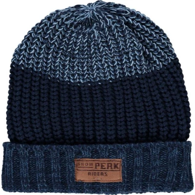 Afbeelding van Muts heren Winter Gebreid One size Donkerblauw Blauwe bovenkant Ski
