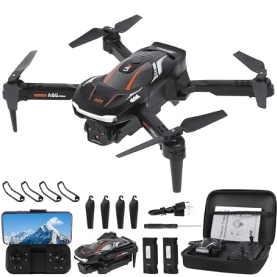 Afbeelding van Weinsamkeit Drone met 1080p HD camera voor kinderen, afstandsbediening, 2 batterijen, opvouwbare quadcopter FPV wifi overdracht, zwaartekrachtsensor, 3D flip modus, start/landing één