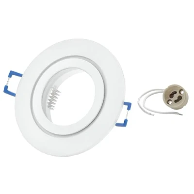 Afbeelding van 1x Sweet LED Inbouwframe incl. GU10 fitting IP44 inbouwspots voor de badkamer, ronde van aluminium Ø 84mm, wit
