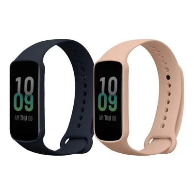 Afbeelding van kwmobile 2x horlogebandjes geschikt voor Amazfit band 7 bandje Smartwatch bandjes van TPU Activity tracker horloge in donkerblauw / oudroze