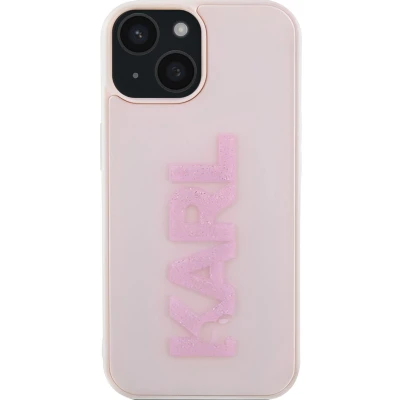 Afbeelding van iPhone 15 Backcase hoesje Karl Lagerfeld Effen Roze TPU (Zacht)