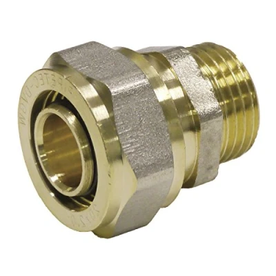 Afbeelding van Pipetec schroeffitting overgang 16x2 mm 3/4 buitendraad voor meerlaagse composietbuis, DVGW, UBA conform, tot max. 100 C