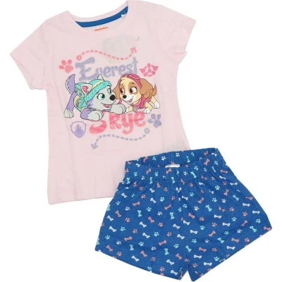 Afbeelding van Paw Patrol Meisjes Shortama Skye en Everest Roze Maat 128