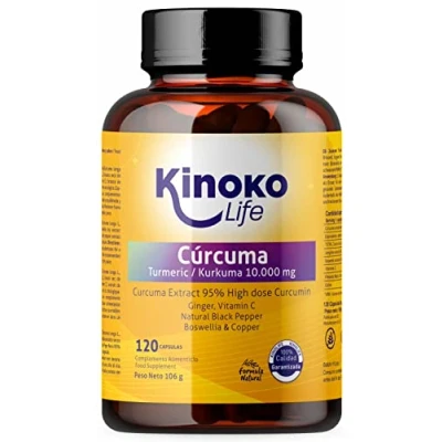 Afbeelding van Kurkuma 10000 mg Pure Curcumine 475mg 120 capsules Extract 95% Gember, Zwarte Peper (Piperine), Boswellia, Vitamine C en Koper Goed Opneembaar Gewrichtsontstekingsremmend