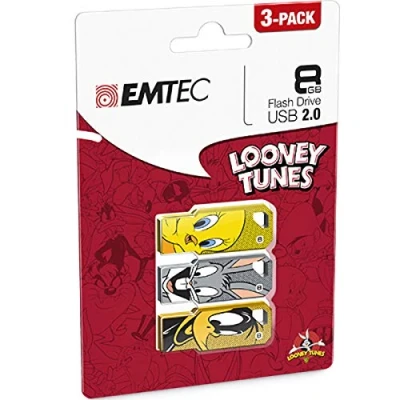 Afbeelding van Emtec USB 2.0 Stick LT01 8 GB Looney Tunes, set van 3