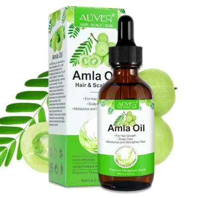 Afbeelding van P Beauty Amla olie, haarolie voor intensieve haargroei, tegen roos en haaruitval, koudgeperst, biologisch veganistisch, vitamine C, aminozuur, 60 ml