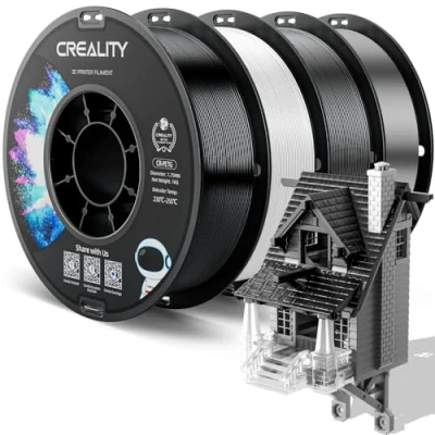 Afbeelding van Creality PETG Filament 1.75mm, Zwart + Wit Grijs Transparant, 4kg, Hoge Precisie, Geurloos