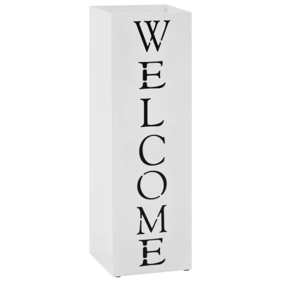 Afbeelding van Parapluhouder Welcome staal wit