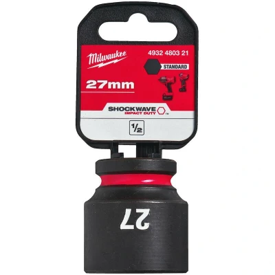 Afbeelding van Milwaukee Accessoires SHOCKWAVE Krachtdop 1/2&quot; kort 27 mm 1 stuk 4932480321