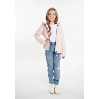 Afbeelding van Schmuddelwedda MIT Teddy Fleecejas voor kinderen, Maat: 128, Pastellrosa melange