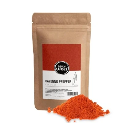 Afbeelding van Spicy Welt Cayennepeper Gemalen (100g) Fijn Cayennepeperpoeder Voor Soepen, Stoofschotels &amp; Sauzen Vurig, Aromatisch Verwarmend 100% Natuurlijk Zonder Toevoegingen