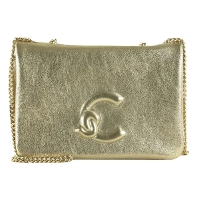Afbeelding van COCCINELLE Leren schoudertas avondtas Dulse Mini Bag Smooth Leather Pale Gold goudkleurig
