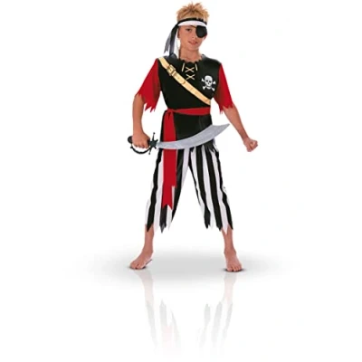 Afbeelding van Rubie&#039;s Piratenkostuum carnaval, kinderen, 156524M, maat M 5 tot 7 jaar, zwart en rood