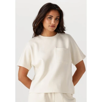 Afbeelding van MSCH Copenhagen Mschharissa Ima Q Ss Sweatshirt Tops &amp; T shirts Dames Shirt Ecru Maat L/XL