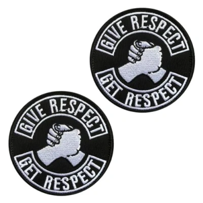 Afbeelding van 2 stuks &quot;Give Respect to get respect&quot; grappige vlagpatch afneembare patches met klittenbandsluiting tactische militaire patch applicatie voor jas rugzakken kleding tassen vest