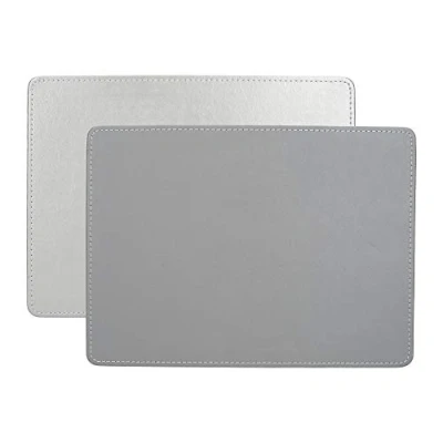 Afbeelding van Creative Tops C000268 tafelmatten in zilver, rechthoekig, 29 x 21,5 cm, set van 4 kunstlederen