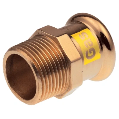 Afbeelding van VSH XPress koperen perskoppeling recht 15 x 1/2 (gas) pers