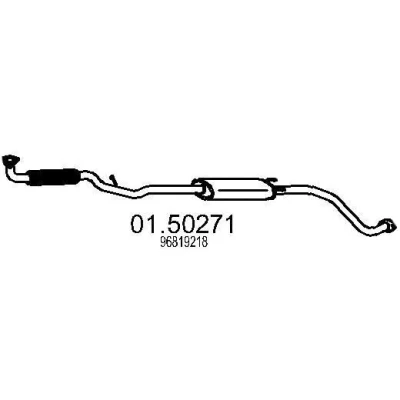 Afbeelding van MTS 01.50271 Middendemper 2550mm CHEVROLET: Spark (M300) 1.0, 1.0 LPG 2010