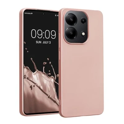 Afbeelding van kwmobile telefoonhoesje geschikt voor Xiaomi Redmi Note 13 4G Hoesje smartphone Back cover in metallic roségoud