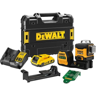 Afbeelding van DeWALT DCE089D1G18 12V/18V Li ion accu zelfnivellerende kruislijnlaser set (1x2.0Ah) in koffer