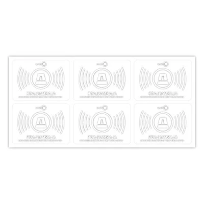Afbeelding van Stickerset Alarminstallatie, transparant I 5 x 3,5 cm 6 Stück innenklebend