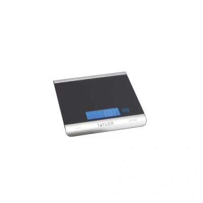 Afbeelding van Taylor Pro Keukenweegschaal 22,5 X 19,5 2 Cm Glas Zwart/zilver