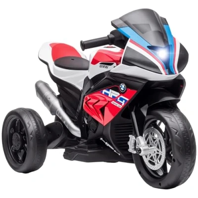 Afbeelding van HOMCOM BMW Elektromotorrad Kindermotorrad Elektrofahrzeug Elektro Dreirad Kinderfahrzeug mit 3 Musikmodi für Kinder ab 18 Monaten PP Metall Rot 82,5 x 42 54 cm